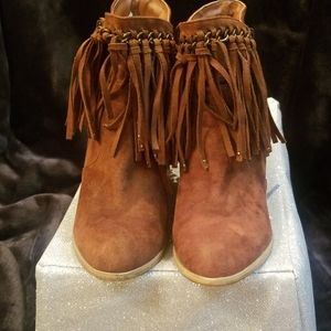 Suede Brown Boots with Tassles